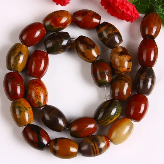 

14"-15.5" Natural Picasso Jasper Loose Spacer Beads Healing Gemstone Bead For Jewelry Making DIY Necklace Accessories Unisex