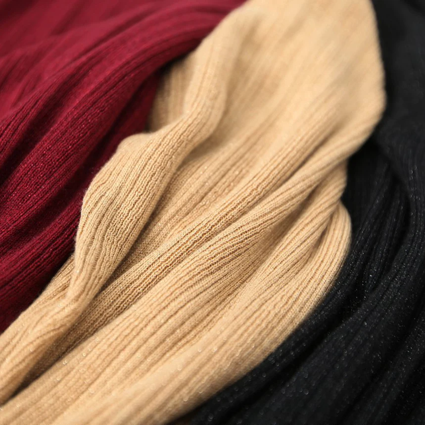 Fashion Plus Size Women's Tops Premium Mock Neck Bright Silk Wool Knitted Sweater French Hot Girl Modern And Elegant Tees 9228