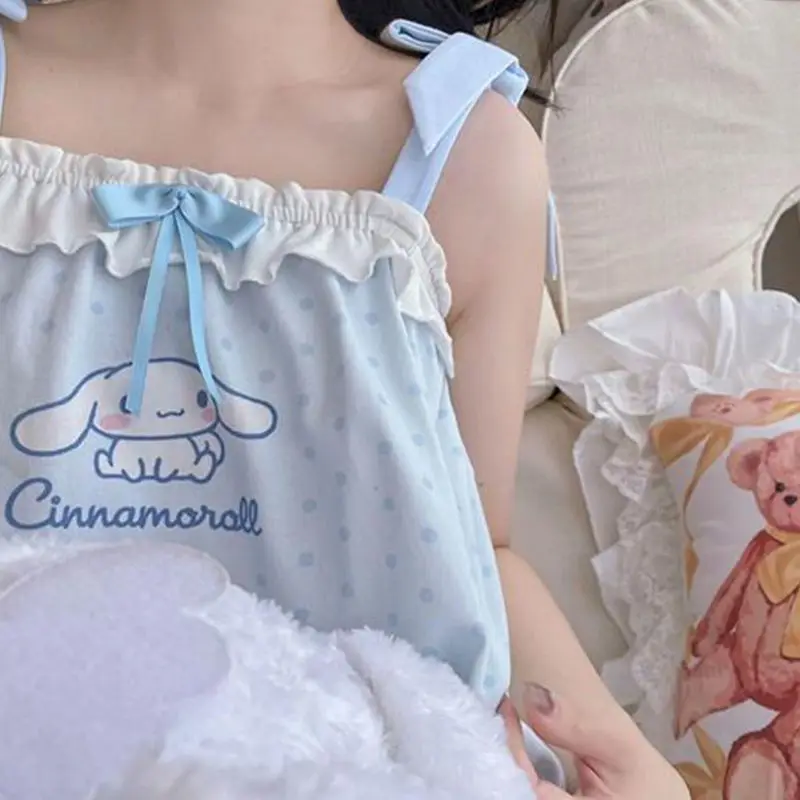 

Sanrio Kawaii Anime Cinnamoroll Nightdress My Melody Girls Pajamas Summer Sweet Cute Students Instagram Home Wear Gift for Kids