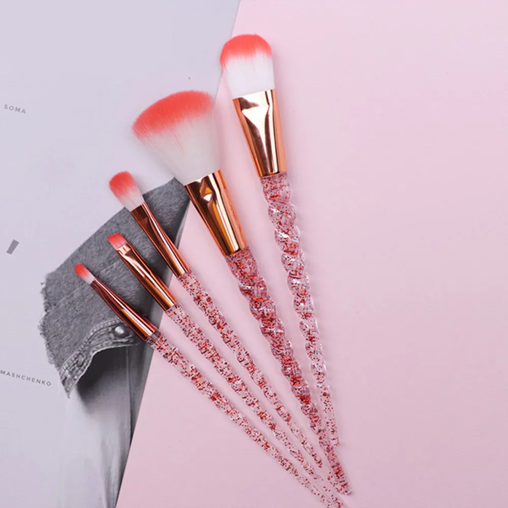 5 Pcs/set Diamond Crystal Makeup Brushes Foundation Powder Eyeshadow Lip Eyebrow Brush Cosmetics Blending Beauty Make Up Tools