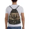 Custom Egyptian Cat Goddess Bastet Drawstring Bags Women Men Lightweight Ancient Egypt Hieroglyphs Sports Gym Storage Backpack 5