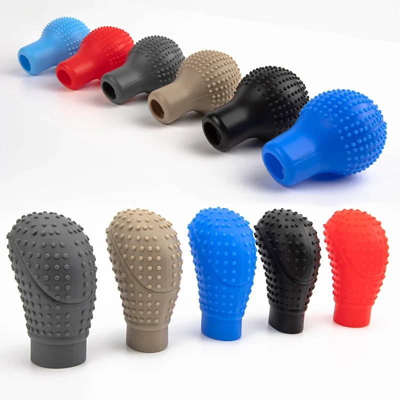 

Car Shift Knob Cover Car Vehicle Round Soft Silicone Anti-Slip Lever Gear Shift Knob Cover Fashion Color Shift Knob Boots
