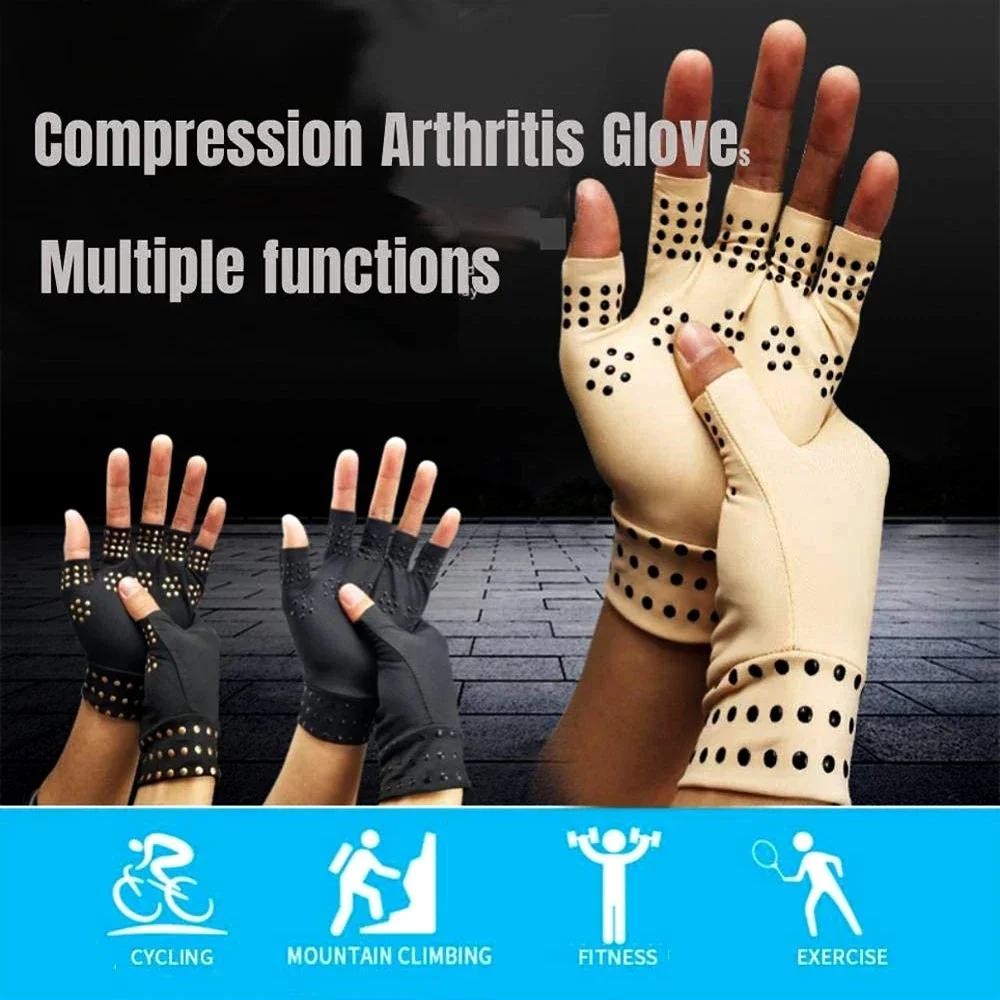 Pain Relief Fingerless Compression Gloves for Arthritis Support and Daily Use