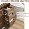 30" Farmhouse Bathroom Vanity Sink, Bathroom Vanity w/Sliding Barn Door,Modern Bathroom Cabinet w/3 Drawers & Adjustable Shelves 4