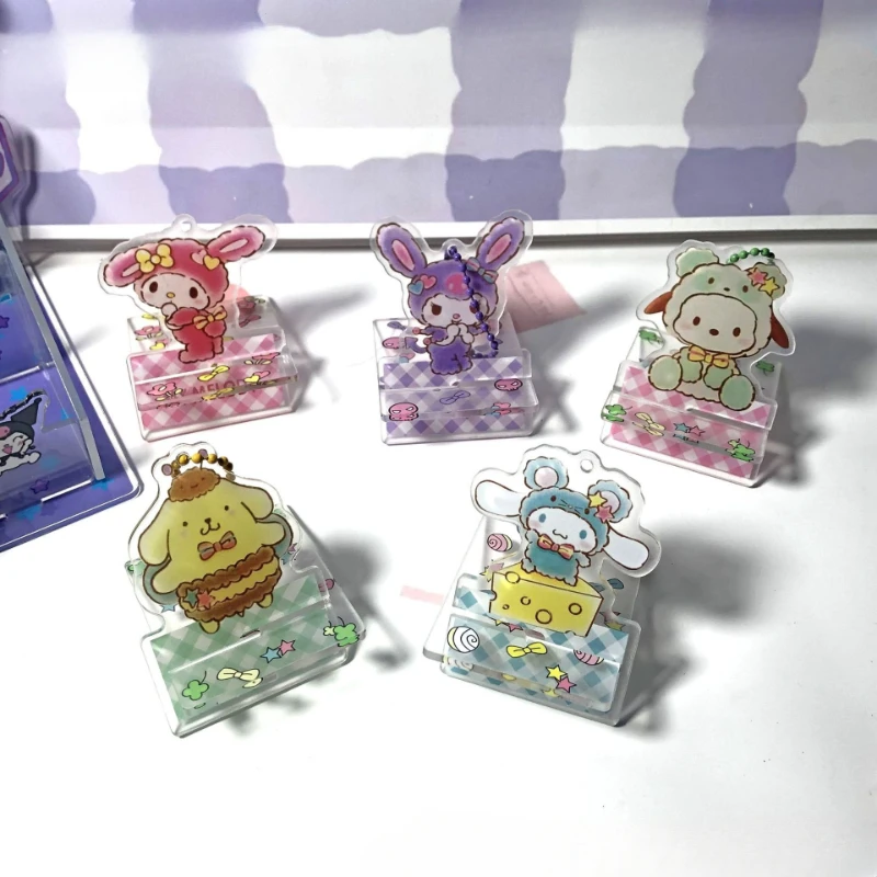 

Kawaii Sanrio Anime Kuromi My Melody Pompompurin Cute Cartoon Acrylic Desktop Decoration Cell Phone Stand Girly Heart