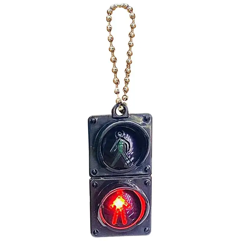 Traffic Light Model Keychain For Car Keyring Key Holder With Led Lighting Traffic Light Key Chain LED Pedestrian Light Keychain