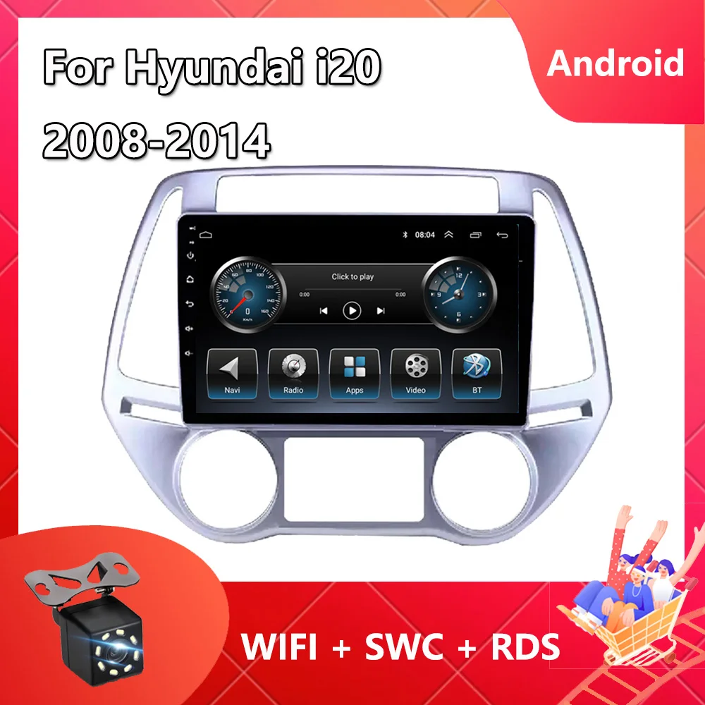 Autoradio 2 Din Per Hyundai I20 2008-2014 Carplay Lettore Video Multimediale Navigazione Gps Autoradio Bluetooth Mirror Link Swc Obd