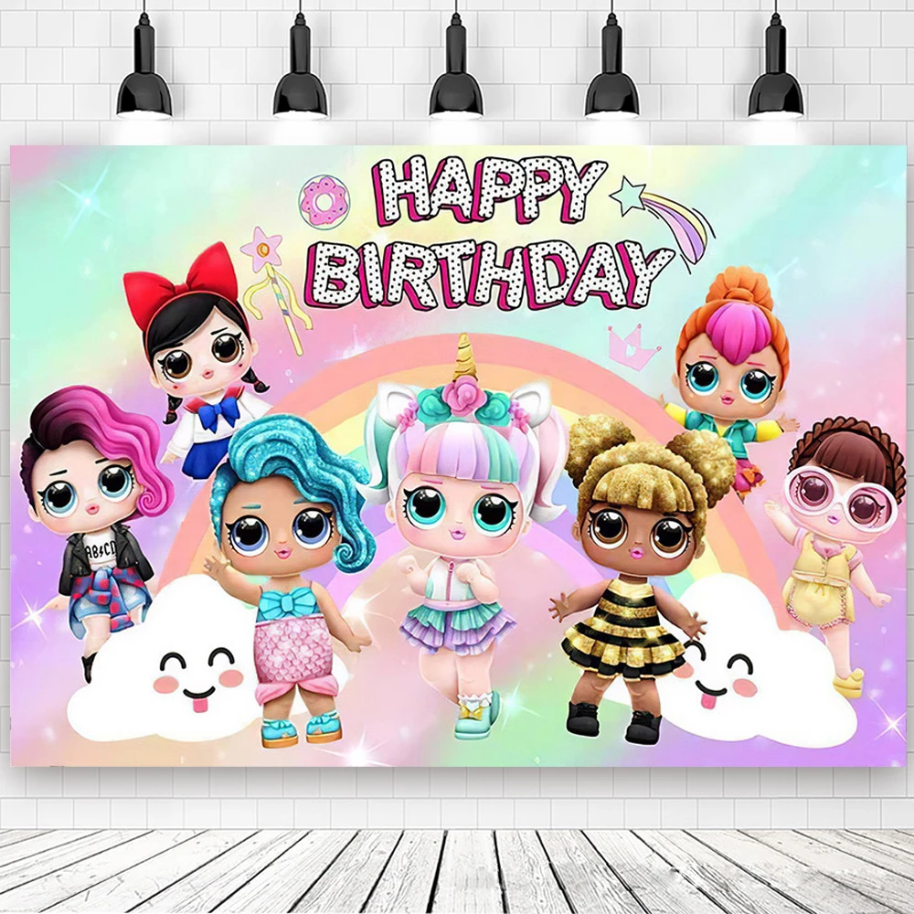 Regenbogen puppe High School Mädchen y2k Stil Thema Geburtstags feier Dekoration Ballon Musik Einweg geschirr Baby Dusche Mädchen Geschenk – Detail 10