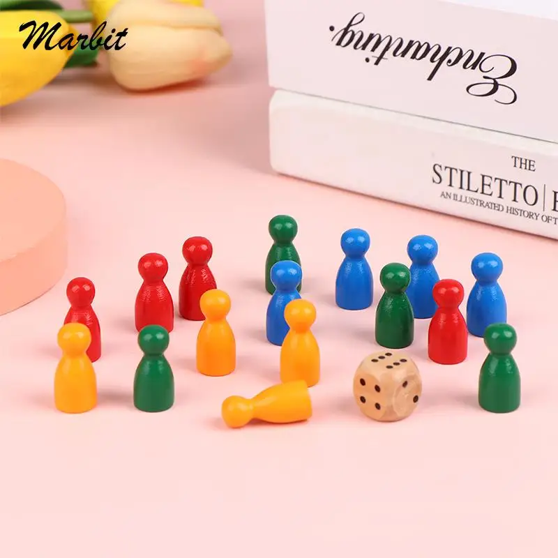 40pcs Board Game Pieces Wooden Flight Chess Chessman Tabletop Game