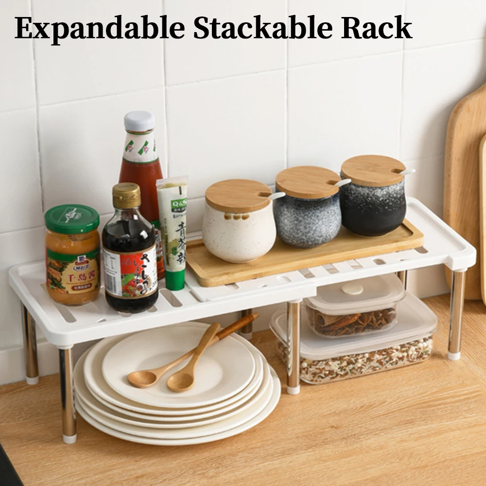 

Kitchen Cabinet Counter Shelf Bathroom Organizer Racks Expandable Stackable Seasoning Bottle Storage Rack Kitchen Racks Holders