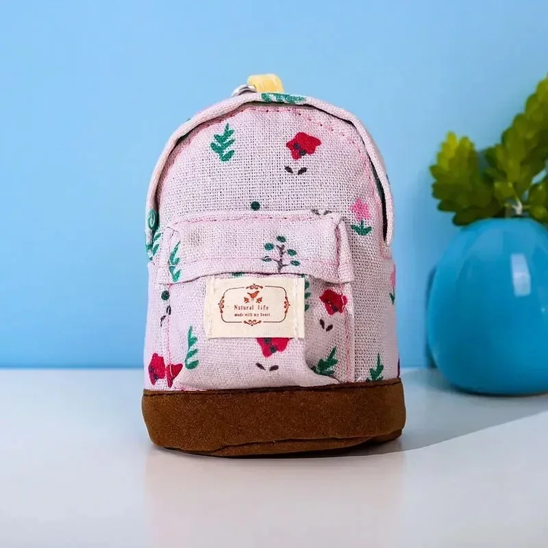 Fashion Kawaii Fabric Canvas Mini Floral Backpack Women Girls Kids Cheap Coin Pouch Change Purses Clutch Bags