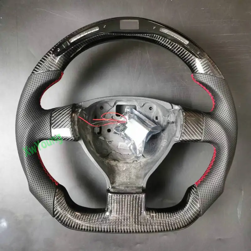 

100% Real Carbon Fiber Steering Wheel With Leather For VW Volkswagen Golf 5 Mk5 GTI Passat Maiteng Touran