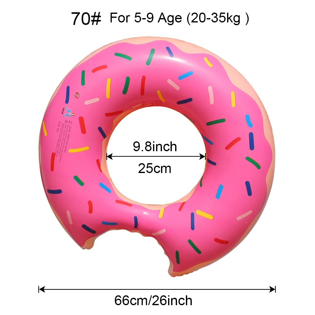 Inflatable Doughnut Pool Float - Fun Swim Ring