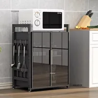 Kitchen Cabinets Small Apartment Kitchen Cabinet Modern Multi-funtional Microwave Oven Kitchenware Storage Cabinet N 1