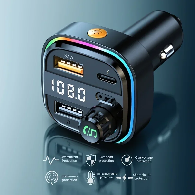 FM Transmitter Car MP3 Player VIKEFON Bluetooth 5.0 Handsfree Car Radio Modulator With 15W USB Super Quick Charge Adapter for Car