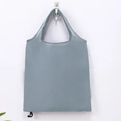 Eco - Friendly Reusable Foldable Shopping Tote - Large, Heavy Duty, Washable Cloth Bag - 46x66cm (Gray)
