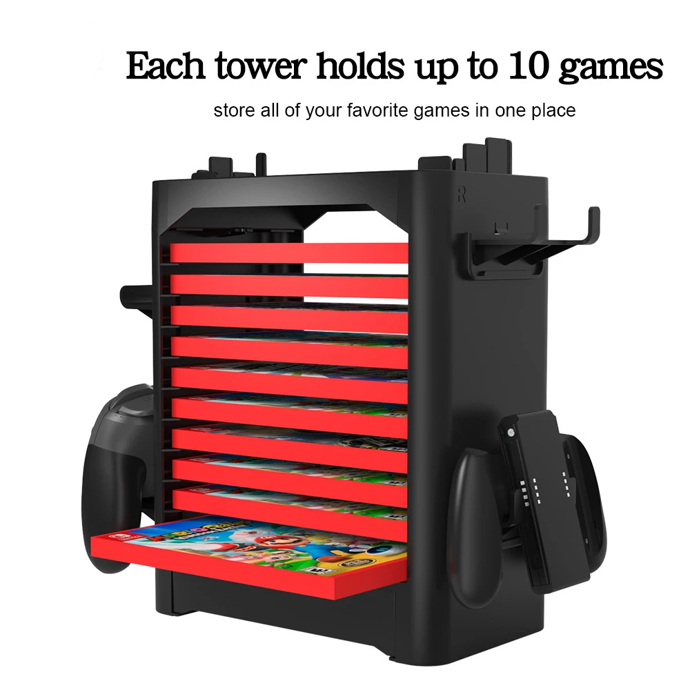 GAMESTOWER Support pour Nintendo Switch / support pour 10 jeux, 4