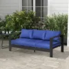 Outsunny Patio Furniture with Cushions, Aluminum Outdoor Sofa, Navy Blue 2