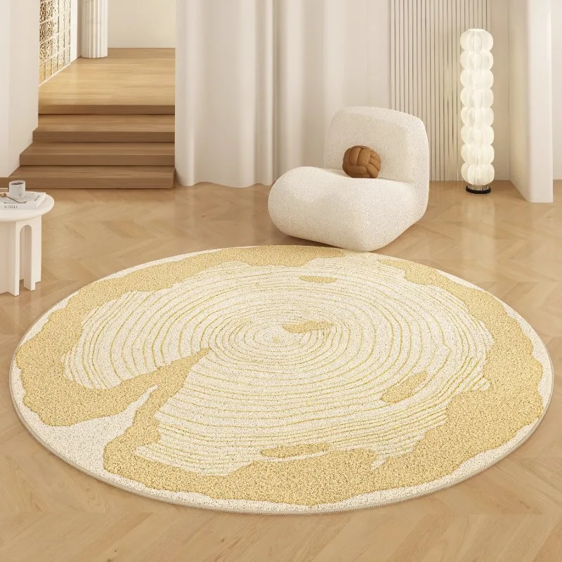 Modern Art Living Room Carpet Round Simple Lines Bedroom Rugs Stylish Light Luxury Home Decoration Coffee Table Mats Alfombra 러그