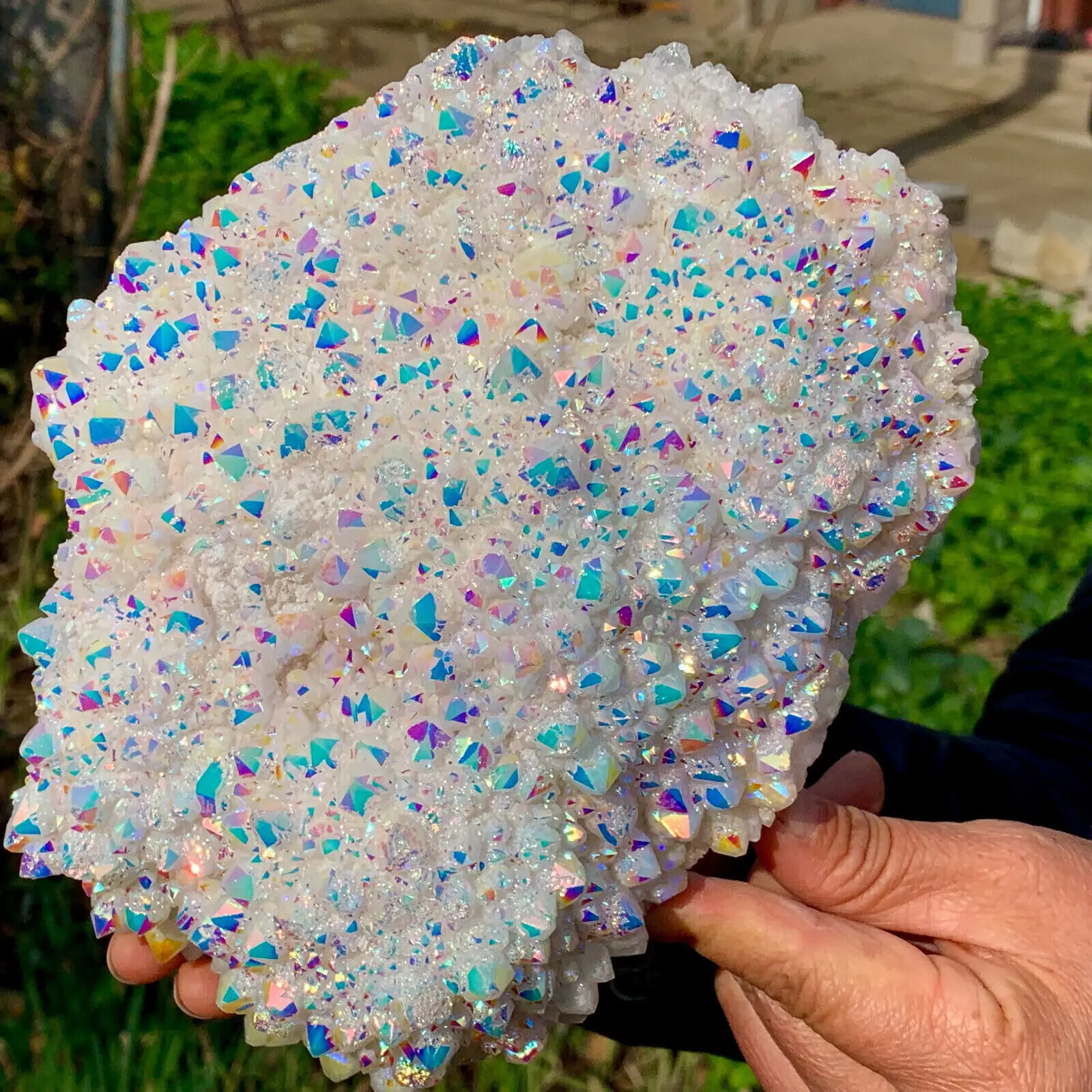 

Natural Colorful Aura Quartz crystaTrtanium Bismuth silicon cluster Rainbow
