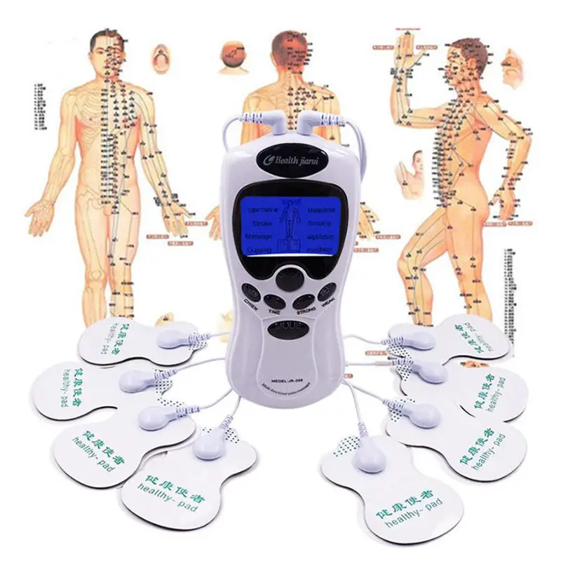 Set 2/4 way Electrode Pads Electric Tens Massage Machine Acupunture Digital Therapy Pulse Stimulator Full Body Slimming Massager аргонодуговой инвертор foxweld saggio tig 200 dc pulse digital 230 в 5 200 а 0 5 500 гц