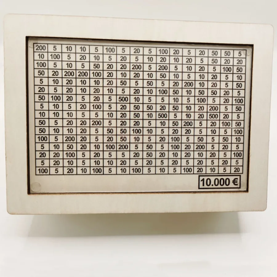 Money Box Piggy Bank Wood Money Bank Reusable Money Box with Saving Goal and Numbers To Check for Helps The Habit of Saving