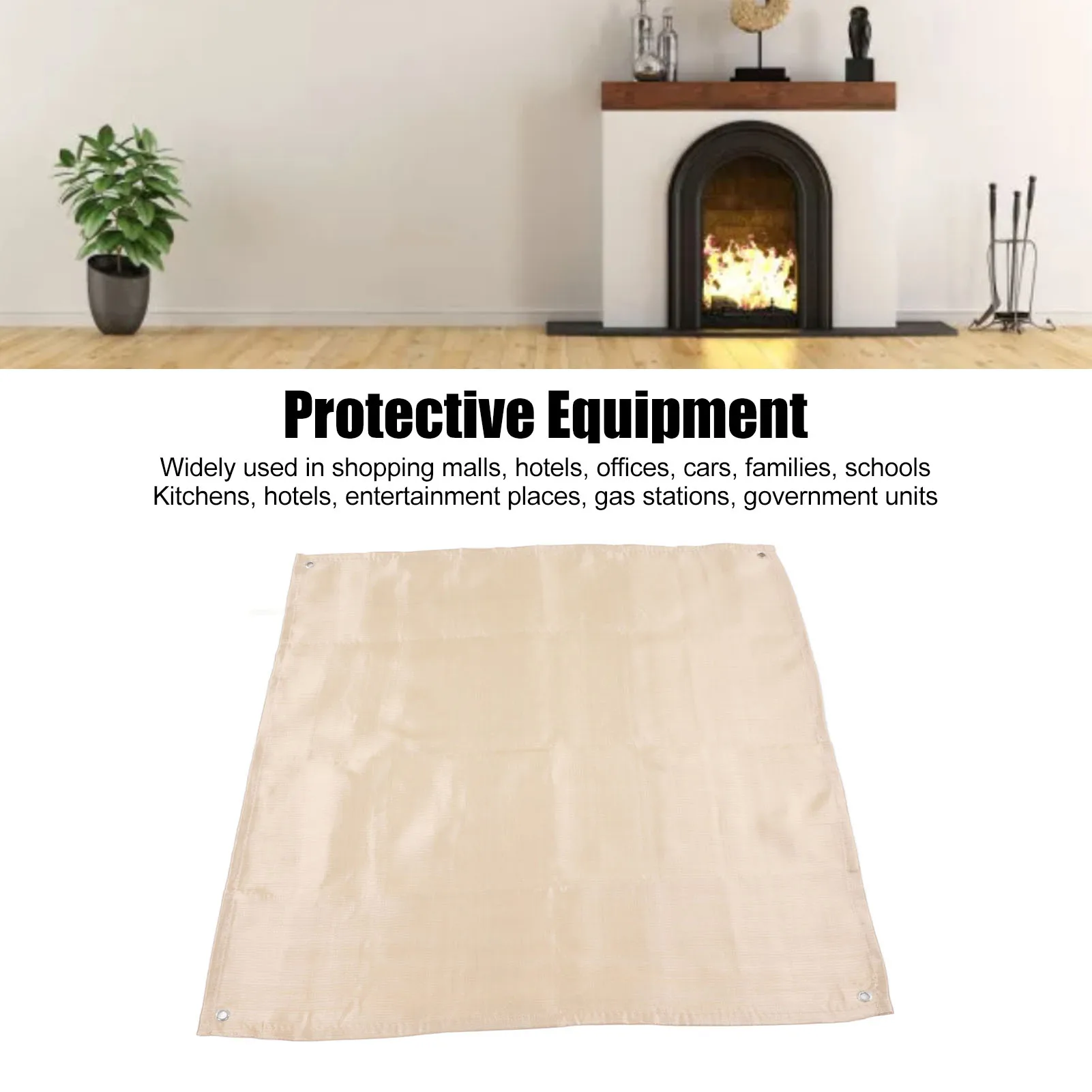 ZK30 Fire Blanket Emergency Suppression Flame Retardant Safety Protective Equipment for Kitchen Home Gold