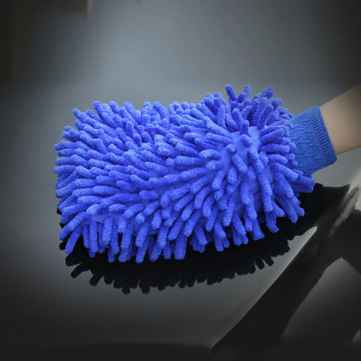 Kit Pulizia Auto 5 Pezzi | 2 Guanti In Chenille + 3 Panni Microfibra 600 GSM | Asciugatura Senza Graffi Per Esterni E Interni