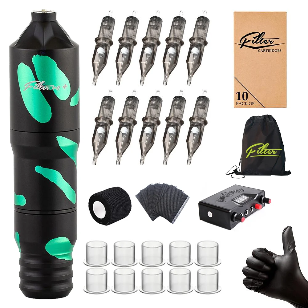 CSCDD 初心者向けタトゥーマシンキット完全なロータリーマシンペン