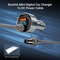 Автомобильное зарядное устройство 3 в 1 для Starlink Mini с DC 5521 USB-C QC 3.0, 3 порта, поддержка быстрой зарядки PD с кабелем постоянного тока 16AWG — изображение 3