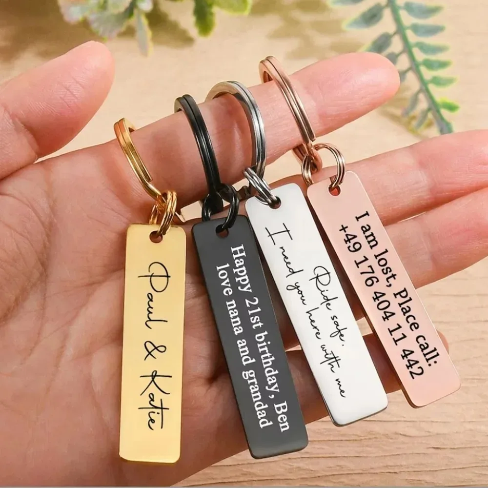 Custom Engraved Keychain - Personalized Elegant Key Accessory, Ideal Gift