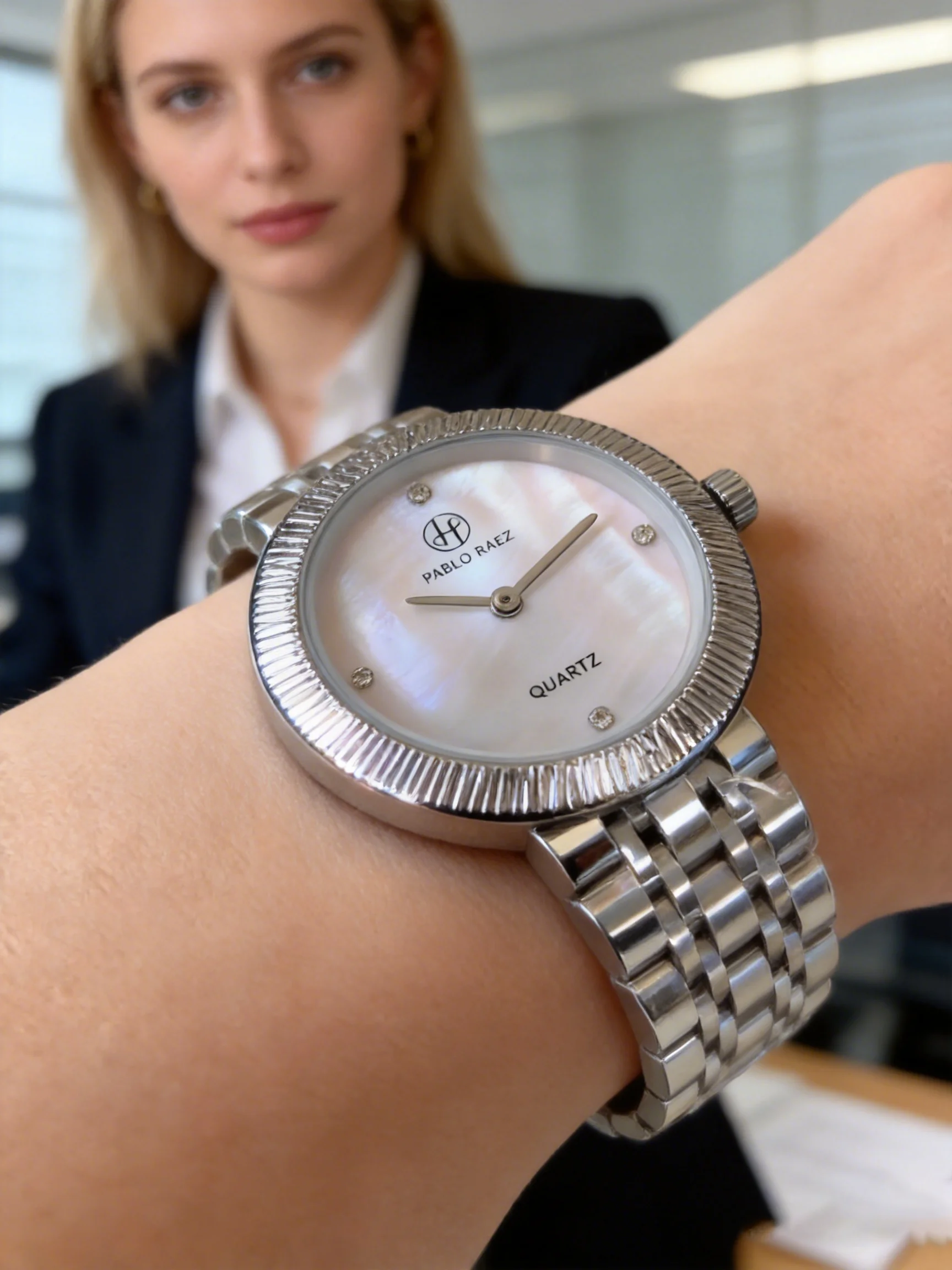 PABLO RAEZ Luxury Women's Stainless Steel Fashion Watch with Gift Box