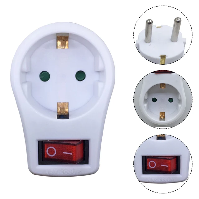 1pcs Socket Outlet With Switch 3680W Socket Adapter Eu Power Converter Extension Socket 16A 250V Home Improvement European Type - Image 3
