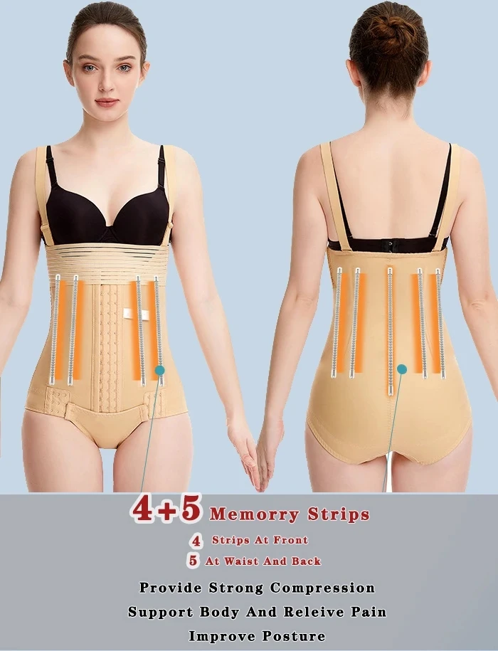 Description Picture 5 of itemWomen Shapewear Bodysuit After Liposuction Surgery Double Compression Tummy Control 9 Bones Body Shaper Medical Grade Garment