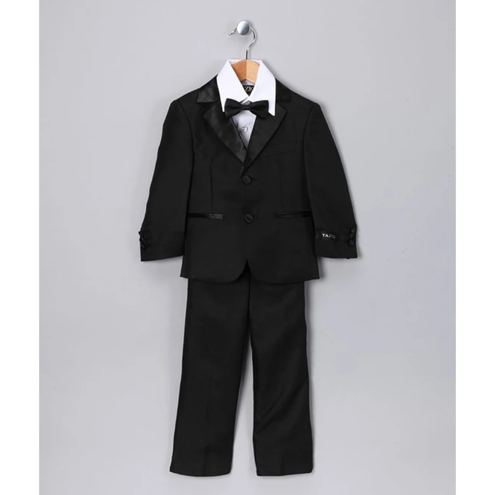 

Boy's Two-piece Suit for Page Boy Ring Bearer Wedding Luxury Single Breasted Kids Peaked Lapel Blazer Pants Set Elegant Child