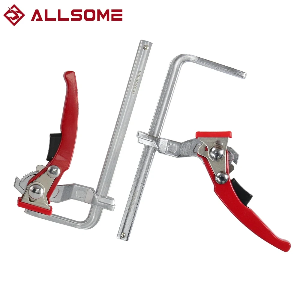 2pcs Ratcheting Table Clamp Quick Release Clamp For MFT and Guide Rail System Bar Clamp
