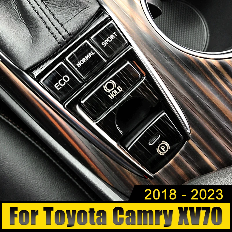 

Aluminum Alloy Car Electronic Handbrake ESP Button Cover Trims Stickers Accessories For Toyota Camry XV70 2018-2021 2022 2023