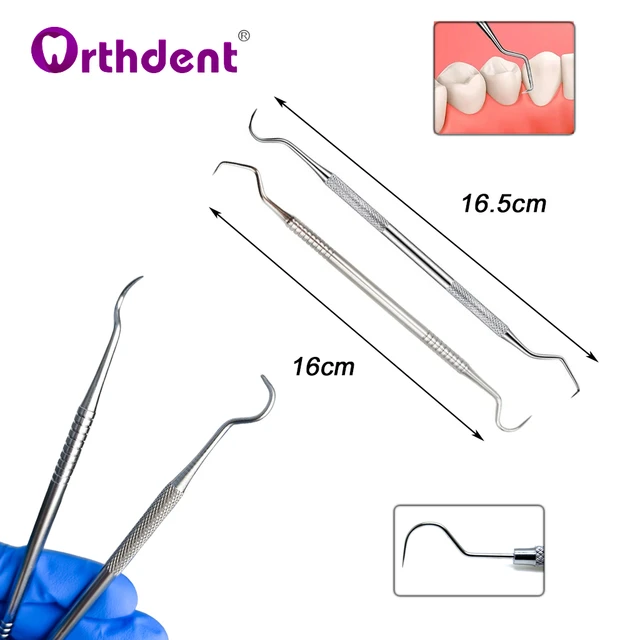 Crochet de sonde en acier inoxydable à double extrémité pour le nettoyage  des dents dentaires, grattoir à tartre dentaire, outil de soin, 1 à 5  pièces - AliExpress