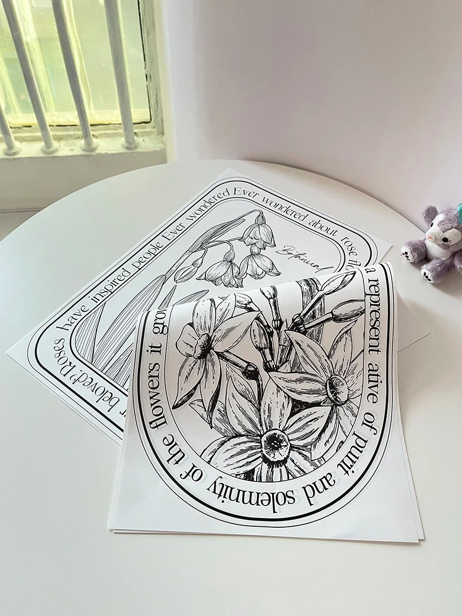 

10 шт., черно-белая Цветочная бумага, 30 х45 см