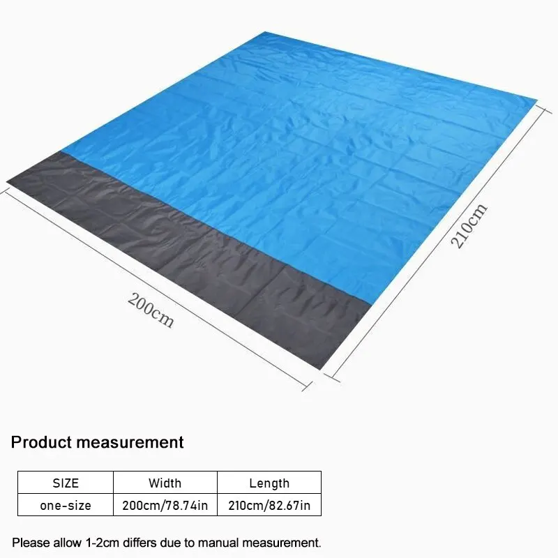 Beach Blanket 200x210cm Pocket Picnic Waterproof Camping Outdoor