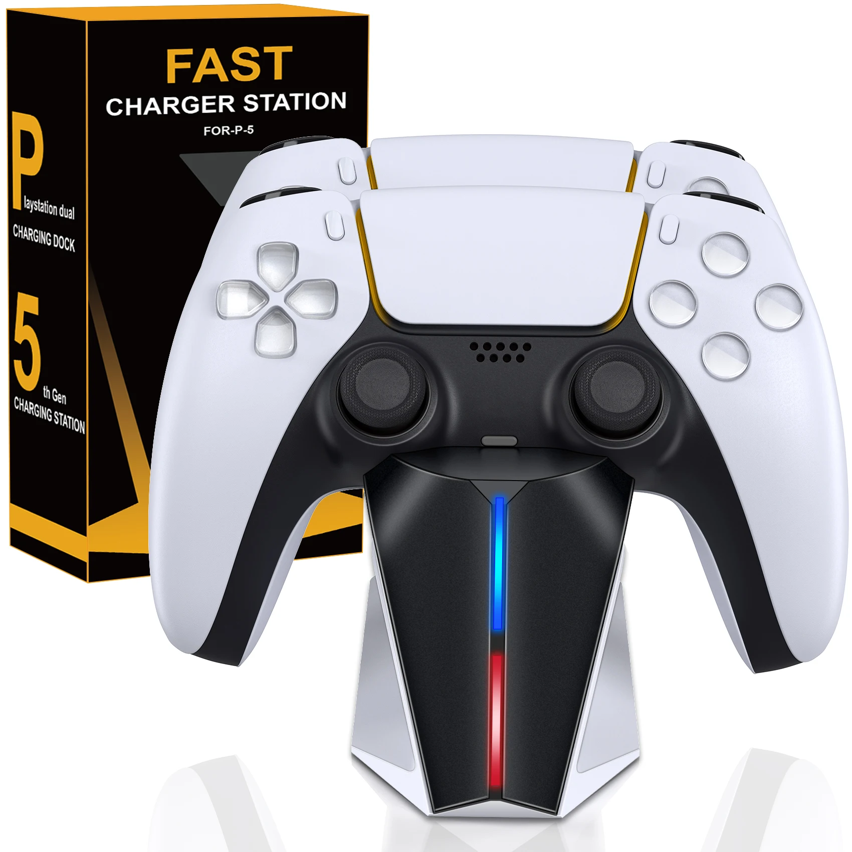 Зарядно устройство с двоен контролер за PS5 Зареждаща докинг станция за ...