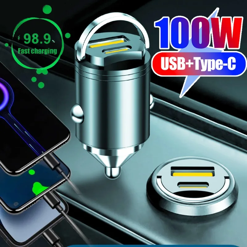 

Car Charger PD 30W Dual Ports Fast Charging Charger USB Type C Cigarette Lighter Car Charging Adapter for iPhone Huawei Xiaomi