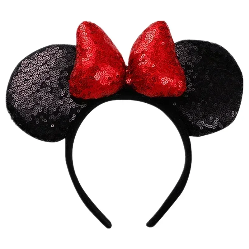 3pcs Minni Ear Headband Sequin Bows Girls Hairband Kids Halloween Carnival Party Cosplay Hair Accessories Princess Hair Headwear 3