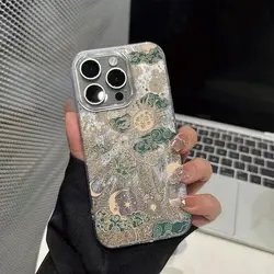 Fashion Retro Sun Moon Starry Sky Phone Case Cover - A55 5G (Silver - YYDSY487)