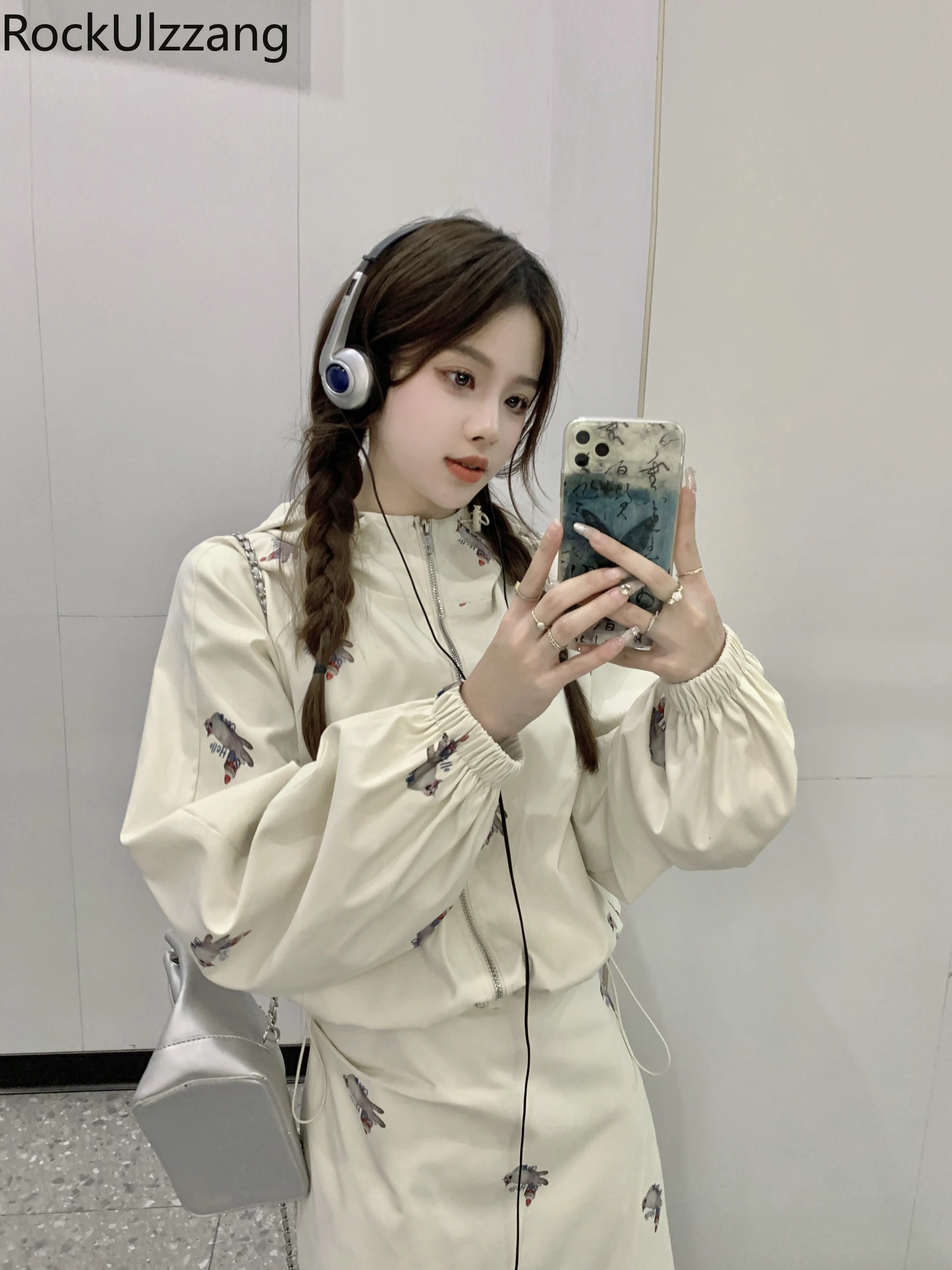 

Комплект из двух предметов, куртка на молнии с капюшоном и платье на бретельках средней длины с длинным разрезом, женская уличная ветровка, верхняя одежда y2k