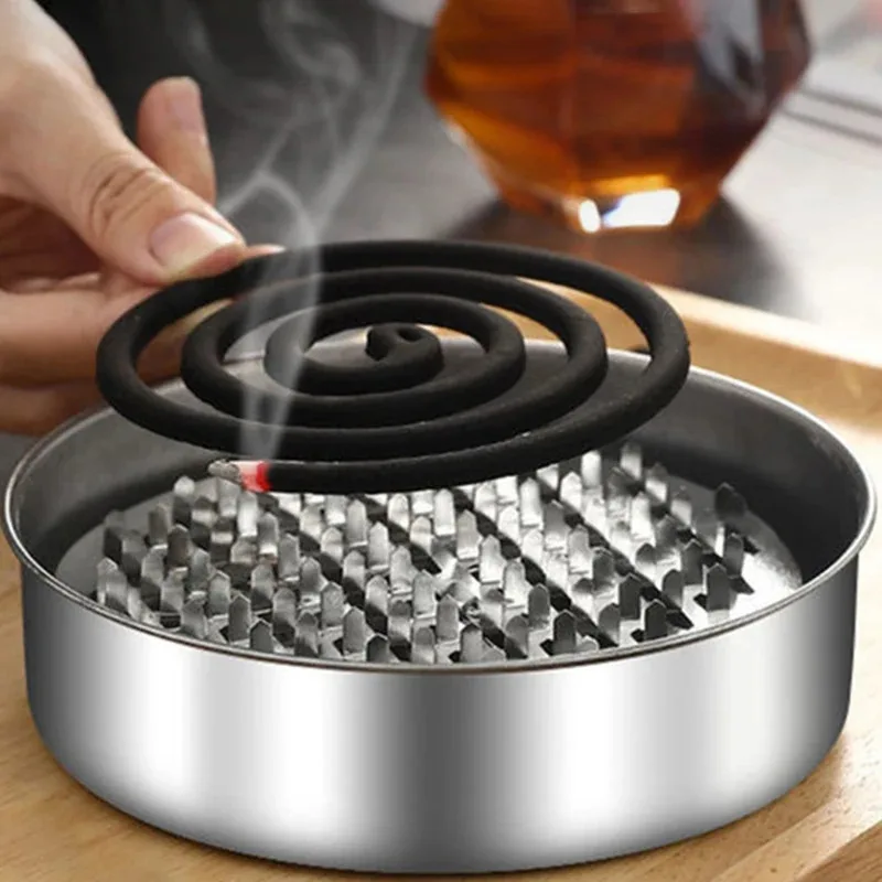 Iron Mosquito Coil Holder Box with Cover for Household