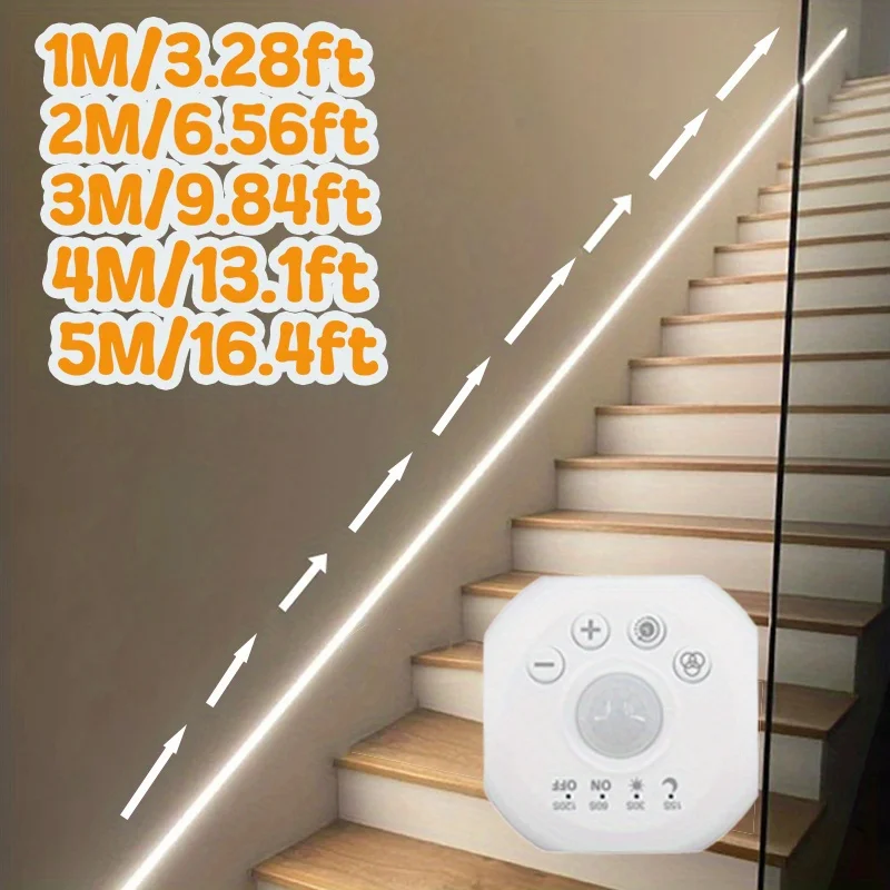 USB 모션 센서 LED 스트립, 계단, 침대 밑 및 캐비닛용 추격 효과가 있는 모션 감지 조명