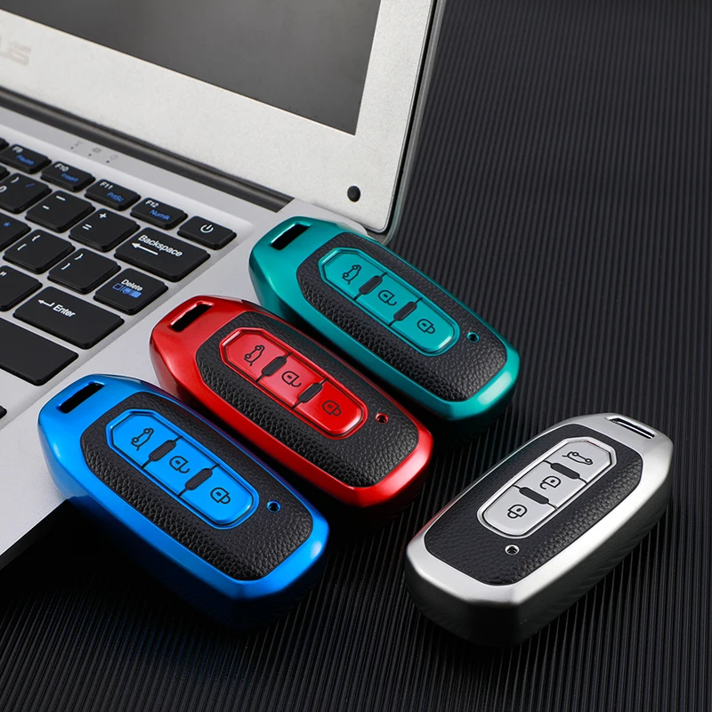 TPU Leather Car Smart Remote Key Cover Case For Ford Territory EV Bag Shell Holder Protector Key Chain Auto Accessories 6