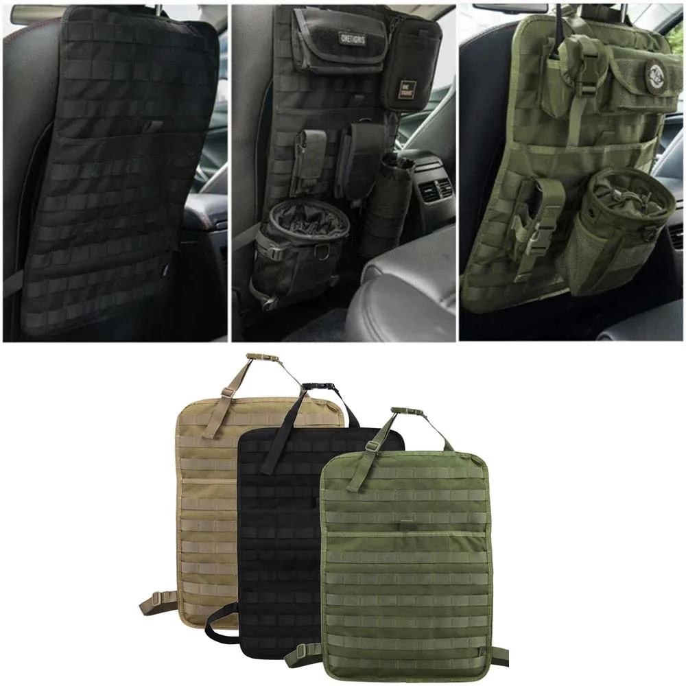 Tactical Car Back Seat Organizer Accessories Army Molle Pouch Storage Bag Military Outdoor Self-driving Hunting Seat Cover Bag