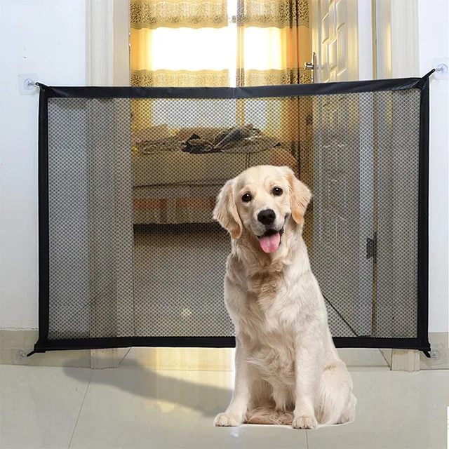 Heavy Duty Oxford Fabric Pet Gate with Anti-Chew Mesh No Drill Staircase Barrier Dog Cat Proof Fence for Kitchen Doorways Heavy Duty Oxford Fabric Pet Gate with Anti-Chew Mesh No Drill Staircase Barrier Dog Cat Proof Fence for Kitchen Doorways